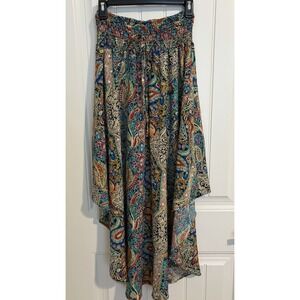 Women's Maxi Skirt Elastic Waist Paisley Boho Size Small / Medium Multicolored